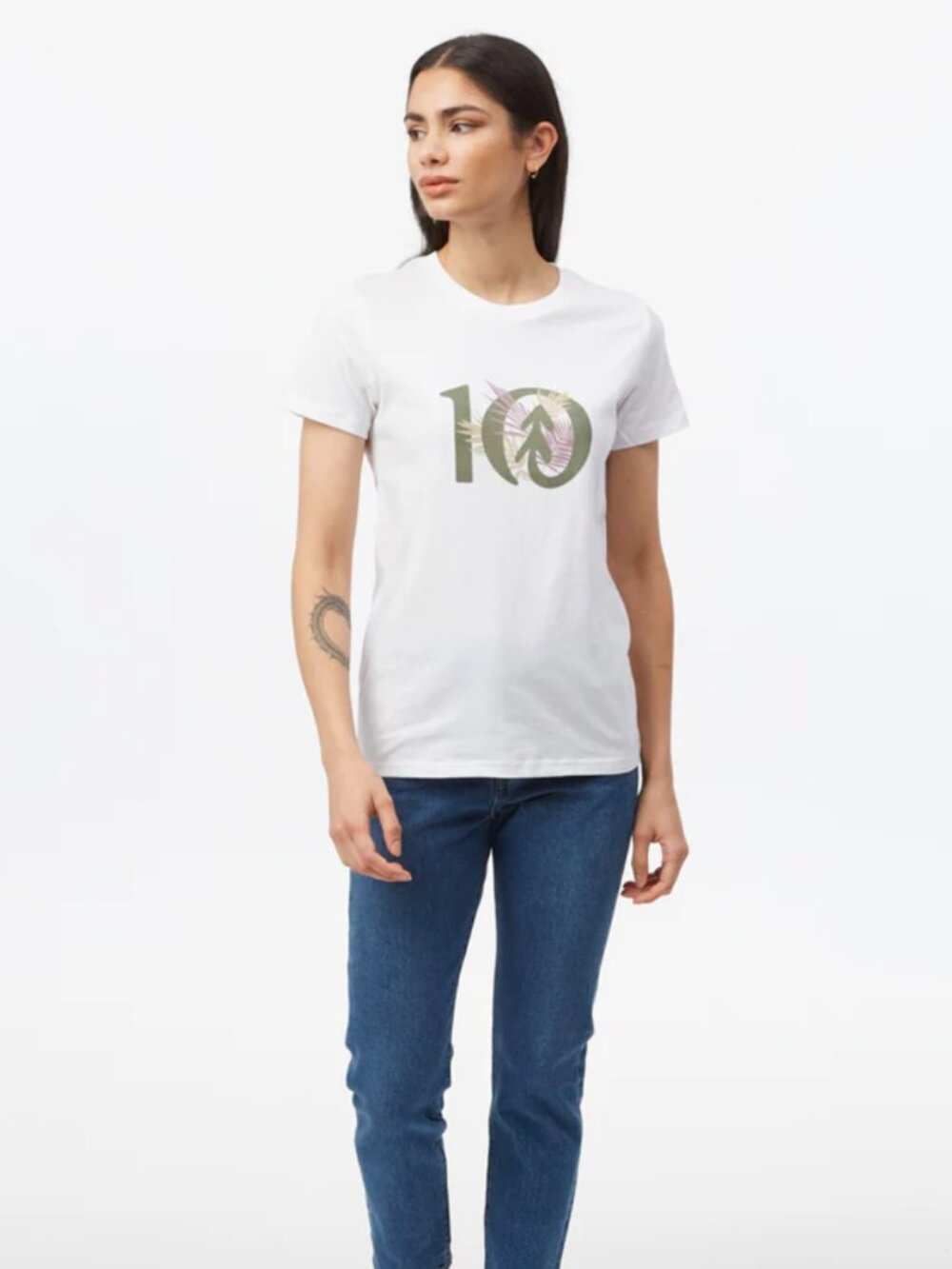 Don't Panic, it's Organic! 🌿 Tentree Tropical Ten T-Shirt Organic Cotton White